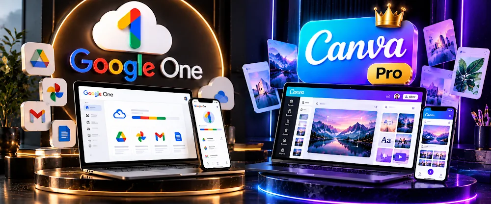 ¡DÚO GOOGLE ONE + CANVA PRO – 1 MES!